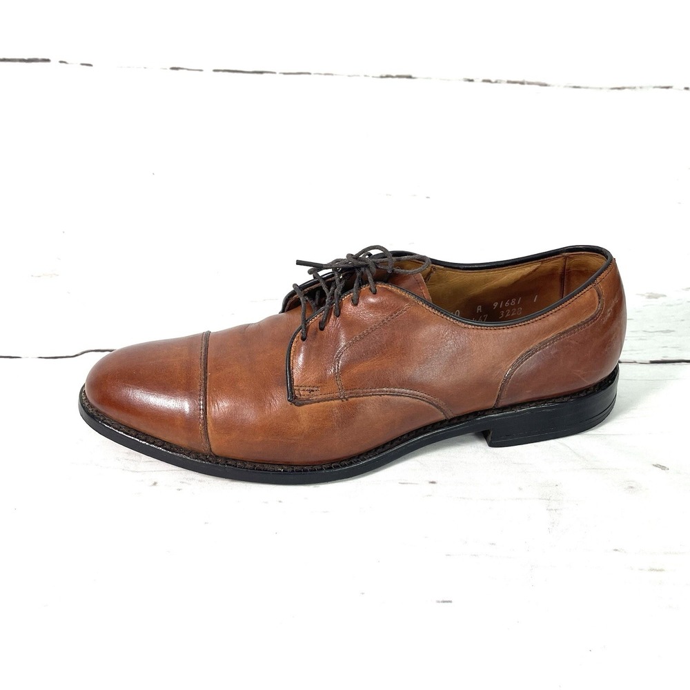 Allen Edmonds Margate Shoes Men's 10A Brown Oxfords Leather Cap Toe